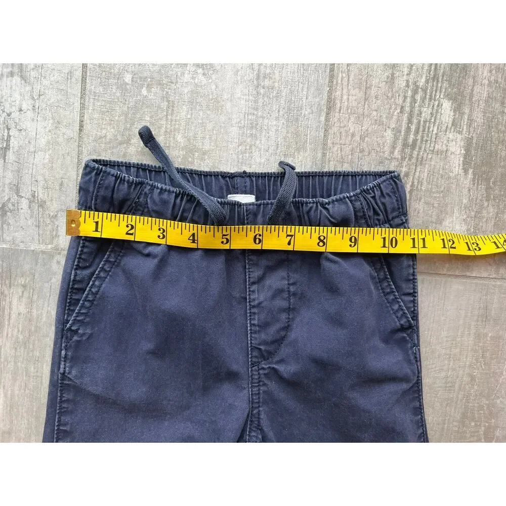 Baby Gap Basic Khaki Navy Blue Jogger Elastic Waist Casual Everyday Pant Chino 5